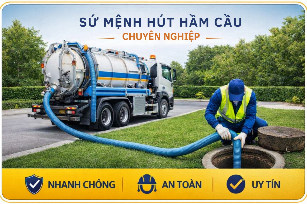 Nhân viên triển khai dịch vụ Hút hầm cầu uy tín ở Gò Dầu sạch sẽ chuyên nghiệp